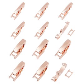 SUPERFINDINGS 24 Pieces 2 Styles Brass Folding Clasps Rose Gold Necklace Bracelet Extensions 15-16.5 mm Length Folding Overlap Clasp Jewellery Clasps for DIY Jewellery Making