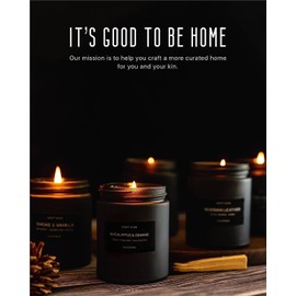 Craft & Kin Craft & Kin Premium Orange & Eucalyptus Candle | Black Scented Candles for Home | Long Lasting with 45 Hour Burn Time, 7.6oz | Made with Soy | Aromatherapy at Home | Gifts for Men