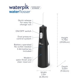 waterpik water flosser cordless, Model WF-02W012, Black