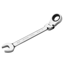 Jetech 5/8 Inch Flexible Head Gear Wrench, Industrial Grade Ratcheting Combination Spanner, Forged, Heat-Treated Cr-V Alloy Steel, Full Polished 12 Point, SAE