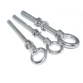 Eye Bolt M8X100 Stainless Steel A4 Pack of 2 - Ring Bolts with Metric Thread, Washer and Nut - Eye Bolt/Eye Bolt - NIRO, Nirosta, AISI 316