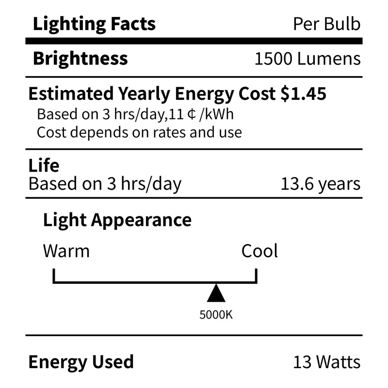COLWATT 13W LED Light Bulb 1500LM 5000K Daylight (4-Pack), 100W