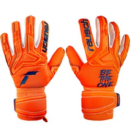 Reusch Children's Unisex Goalkeeper Gloves, Attrakt Freegel Silver Junior, Orange/Blue, 8