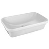 LOPOO Oval Ceramic Self-Rimming Bathroom Sink, Modern Design with Stain