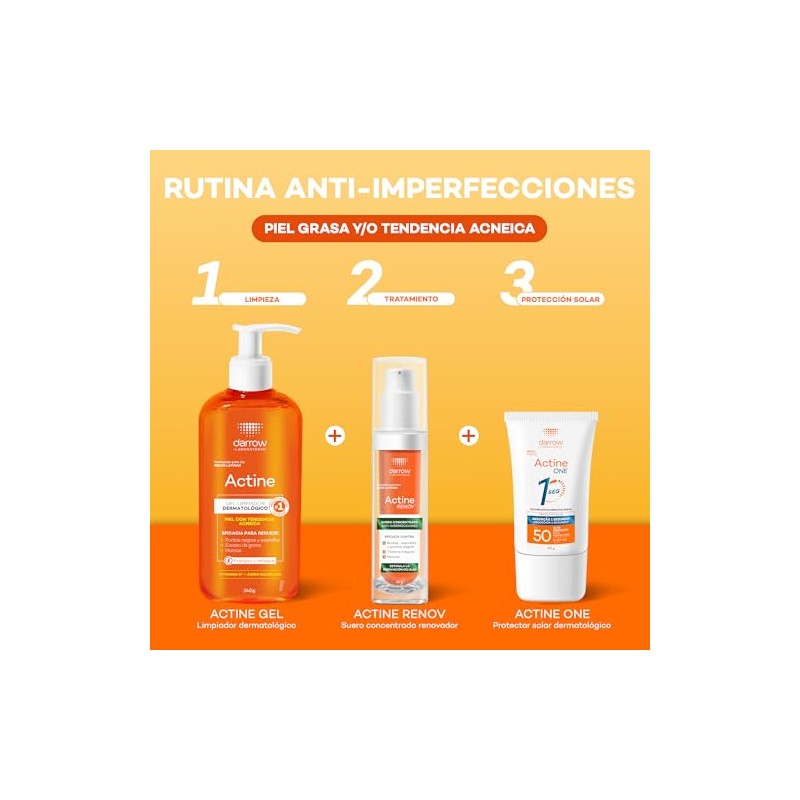 Darrow Actine Gel Limpiador Facial Vitamina C Piel Grasa y