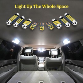 BMTxms 10x LED Interior Lights Map Dome License Bulbs White for Hyundai Venue 2020-2024
