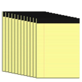 Yellow Legal Pad, 8.5 x 11 College Ruled Notepad, 12 Pack Legal Notepads 8.5 x 11 Writing Pads, 30 Sheets Per Note Pad, Micro Perforated Lined Paper 8.5 x 11 for Work Study Daily Note Taking List