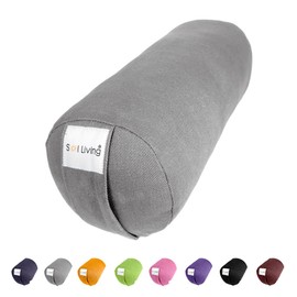 Sol Living Yoga Bolster Pillow for Restorative Yoga Meditation Bolster 100% Cotton Cylindrical Meditation Cushion Firm Yoga Cushion Bolster Washable Cover Body Pillow for Balance Support Asana Poses