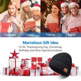 Bluetooth Beanie Hats Gifts For Men - Christmas Stocking Stuffers Unique Tech Birthday Gifts Ideas for Dad Women Husband Teens Boys Him Boyfriend Winter Music Hats with Headphones for Outdoor Sports