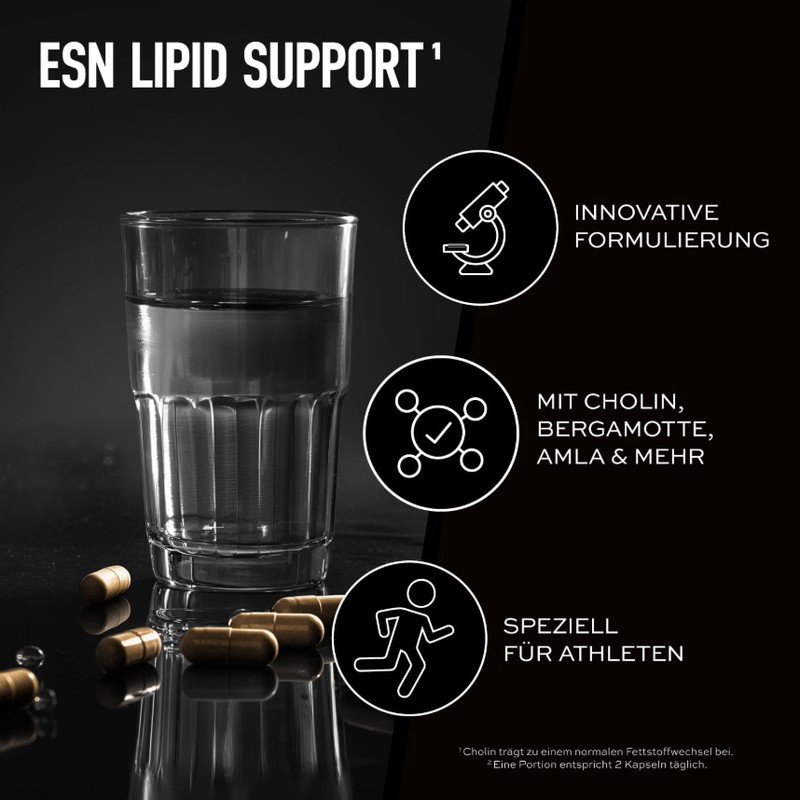 ESN Lipid Support, 60 Kapseln, 30 Portionen, mit Pflanzenextrakten, Thiamin