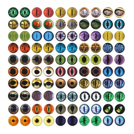100Pcs Assorted Dragon Eyes Glass Cabochon Eyes for Clay Doll Making Sculptures Props for DIY Crafts Jewelry Making Christmas Gift