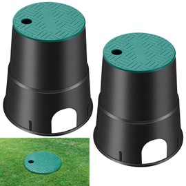 Tandefio 2 Pcs 910 Electrical Splice Box 6 Inch Diameter Underground Electrical Junction Box Inground Electrical Box for Outdoor Electrical Wiring Splices, Black