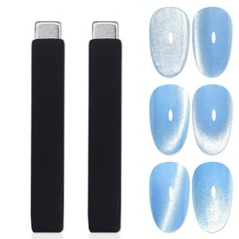 WOKOTO 2Pcs Oblong Nail Art Magnet With Silicone Cover For Cat Eye Nail Designs Magnet Nail Magnets Pens Nail Art Tools Gradient Ombre Design Cat Eye Magnet For Nails Magnet Sticks For Women Nails
