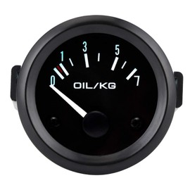 Oil Pressure Gauge, Qiilu Oil Pressure Gauge, Universal Oil Pressure Gauge 12V 0-7kg/cm² 52mm Diameter Vehicle Instrument with Sensor White LED Light