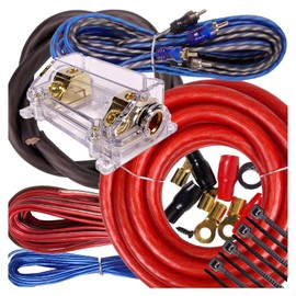 Complete 5000W to 8000W Gravity 0 Gauge Amplifier Installation Wiring Kit Amp PK2 0 Ga Red - for Installer and DIY Hobbyist - Perfect for Car/Truck/Motorcycle/RV/ATV