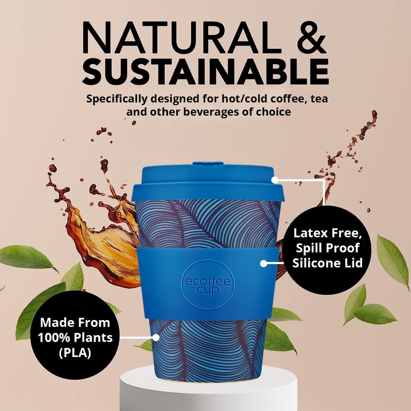 Ecoffee Cup 812 006 Reusable Eco Friendly Cup Saucer 350ml