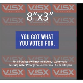 VISX You got what you vote Bumper Sticker Vinyl Decal funny tailgate Trump 45 Impeach