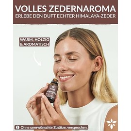 Heldengrün© BIO Zedernholzöl [100% NATURREIN] - Zedernöl Bio aus nachhaltigem Himalaya Zeder - Echter Zedernholz Duft - Ätherische Öle Zedernholz - 2 x 30 ml