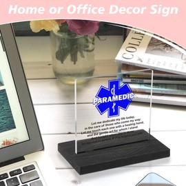 CINRLLA Paramedic Dedication Acrylic Plaque, Wall Art, Decorative Sign, Home Office, 4.7 x 2.8 x 4 inches