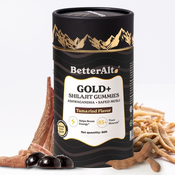Better Alt Gold+ Shilajit Gummies | with Ashwagandha & Safed