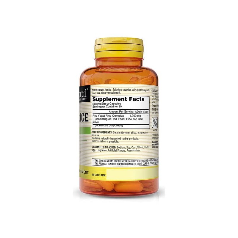 Mason Natural Red Yeast Rice Capsules - 60ct, Pack of