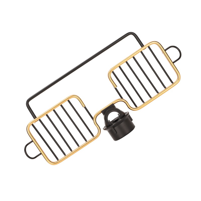 Faucet Storage Shelf Aluminum Plastic Two Containers with Towel Rod