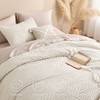 Andency Beige California King Comforter Set, 3 Pieces Cream Boho
