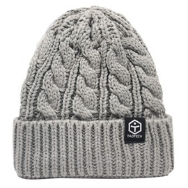TaoTech Knit Hat, Beanie, Knit Cap, Foldable, Hat, Watch with Tag, Pom Poms, Cute, Stretchy, Women's, Men's, Outdoor -