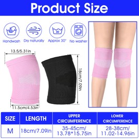 HJZHII 2 Pairs Kids Knee Sleeve, Knee Brace, Youth Knee Compression Sleeve Child Knee Pads Children Knee Support Boys & Girls for Volleyball Basketball Gymnastics Sports(Pink,Black)
