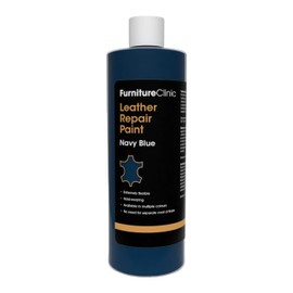 Furniture Clinic Leather Repair Paint | 2-in-1 Seal and Color | Use on Scratches, Tears, and Holes in Car Seats, Furniture | Quick and Easy Leather Repair Kit for Furniture (Navy Blue, 500ml / 17oz)