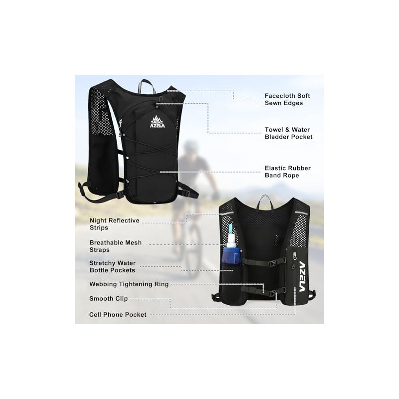 Running Vest with Water Bottle Soft 500 ml & 2L