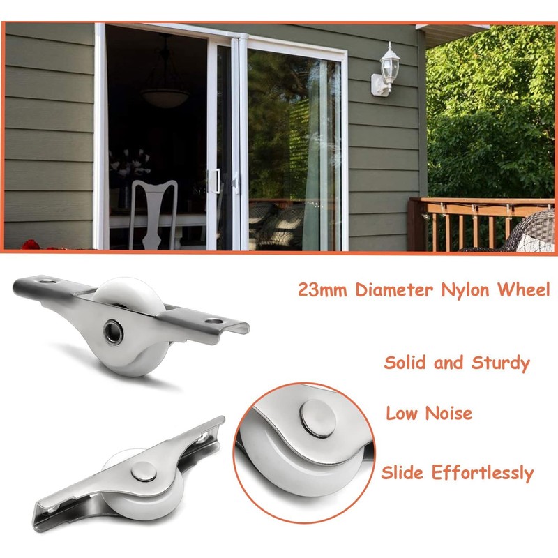 MroMax 2Pcs 23mm/0.91" Dia Screen Door Rollers Nylon White Sliding