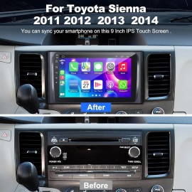 For Toyota Sienna 2011-2014 Radio Car Stereo Carplay Android 12 GPS Navi WIFI BT
