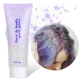 URAQT URAQT Body Glitter Gel, 50ml Holographic Mermaid Sequins Chunky Cosmetic Face Gel, Sparkling Festival Party Lotion for Face, Eye, Hair, Nail Makeup and DIY Art