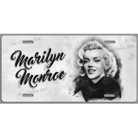Unbranded MARILYN MONROE PENCIL ART WORK LICENSE PLATE,  Made in USA