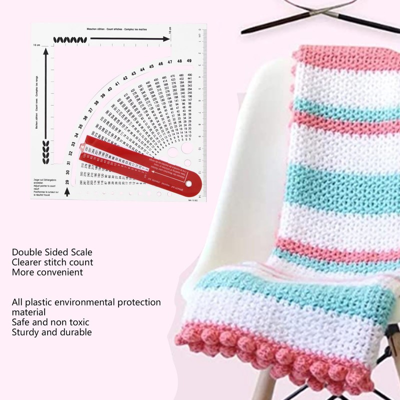 Knitting Gauge Converter Double Sided Clear Scale Knitting Stitch Counting