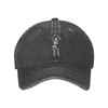 VunKo Dancing Funny Skeleton Black Vintage Distressed Adjustable Washed Denim Cotton Low Profile Mens Dad Trucker Hat Black Fitted Baseball Ball Cap for Men Unisex Headwear
