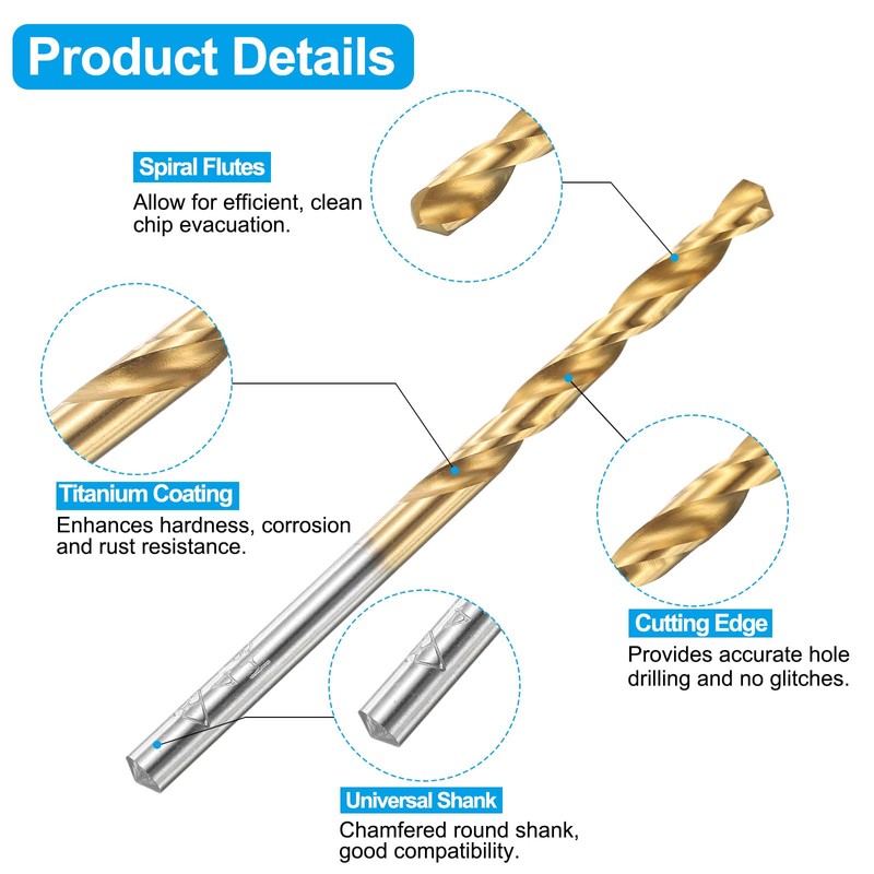 sourcing map Tap and Drill Bit Set, 5pcs M5 x