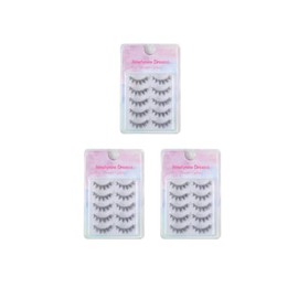 Ninetynine Dreams 5 Pairs Manga Style False Eyelashes 3D Lightweight Natural Comfortable Clear Band Daily Anime Manga Eyelashes Fluffy Soft Eyelashes Packs (3 Packs)