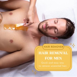 MOOM Organic Hair Removal Sugar Wax for Men with Aloe Vera & Chamomile – Soft Wax for Sensitive Skin & Men Hair - Perfect for Back, Chest, Eyebrow & Body - 12 oz Jar (Strips & Sticks NOT Included)