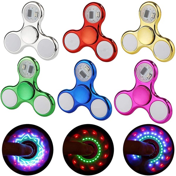 Dilabnda 6 PCS Light up Fidget Spinner Toys for Kids
