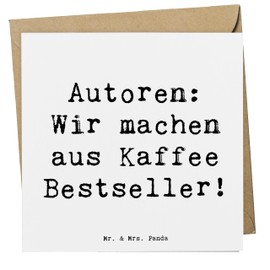 Mr. & Mrs. Panda Deluxe Karte Spruch Autorin Kaffee - Geschenk, professionell, Kreativität, Leidenschaft, Berufe, kreativer Geist, Grußkarte,