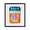 Stupell Industries Blue & Orange Canned Sardines Black Framed Print