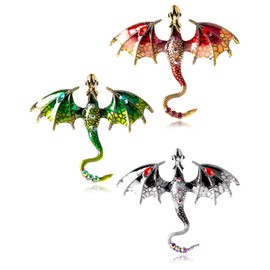 KGDUYC 3 Pieces Dragon Brooches Funny Dragon Brooches Dinosaur Brooch Lapel Pin, Gifts Scarf Lapel Pin Charms for Suit Pin for Dating