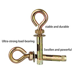 Leliafleury M8*80 Eye Shield Bolts 5Pcs Carbon Steel Anchor Bolts Expansion Screw Bolts for Wall Brick Concrete Masonry