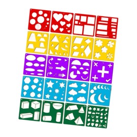 perfeclan 20 Pieces Painting Stencil Templates Washable Colorful Paint Stencils Hollow Pattern for Clothes DIY Art Projects