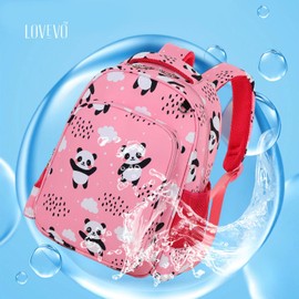 LOVEVO School Backpack for Girls, Lightweight, Durable & Water Resistant Travel or Sports Panda Backpack for Kids, 35x25x10cm (Panda Pink)