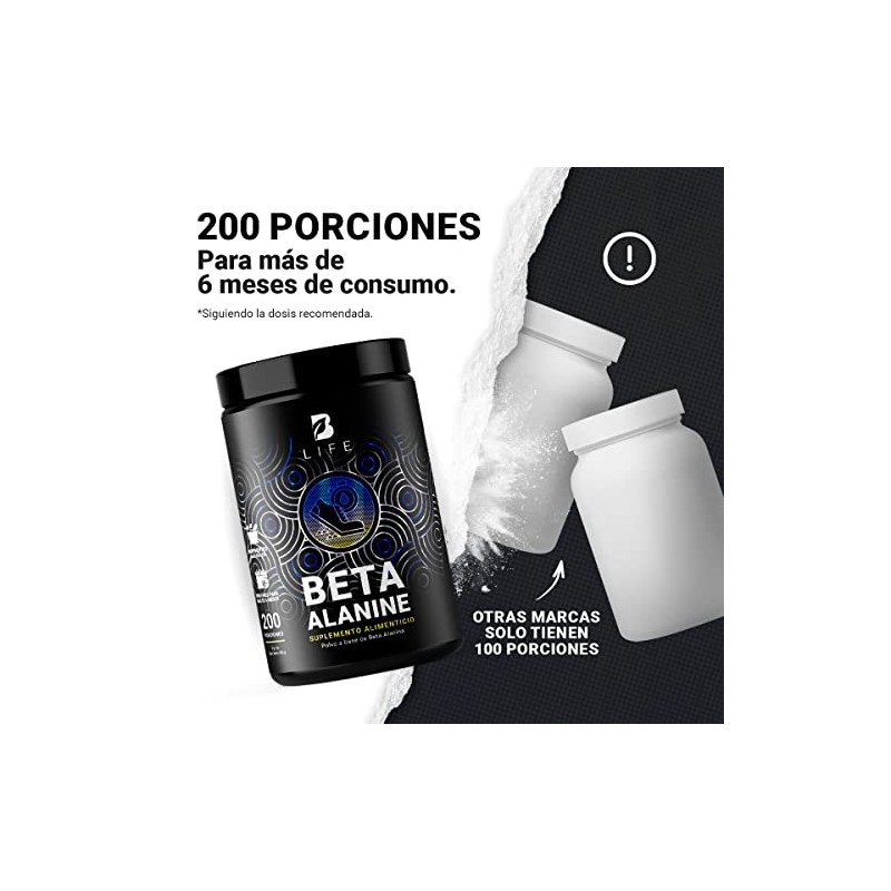 B Life Beta Alanina Pura en Polvo 200 Servicios 400g