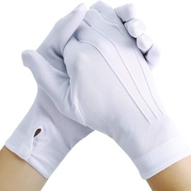 litulituhallo 10 Twin White Gloves, Dress Gloves, Wedding Gloves, Security Gloves, Unisex