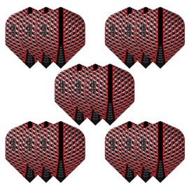 Harrows Silika No.2 Dart Flights - 5 x Sets (15 Flights Total) - 100 Micron Dart Flights - Premium Extra Strong - Made in the UK - Professional Dart Accessories - Red Dart Flights